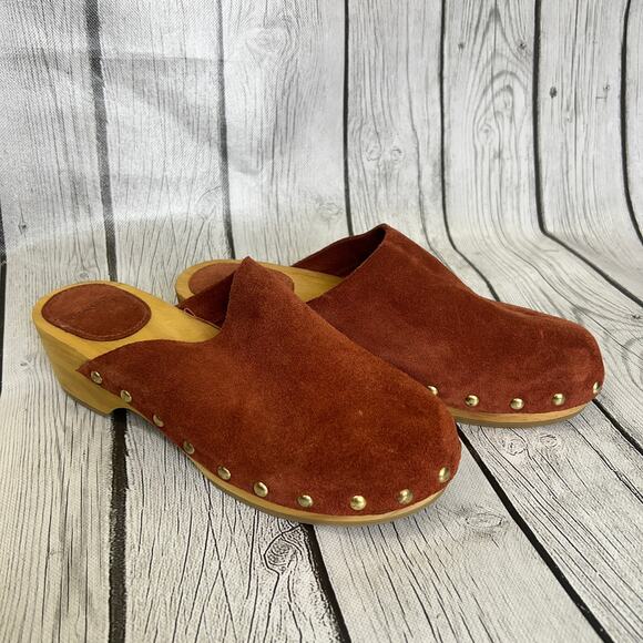Mango Brown Suede Clog Sandals - Picture 3 of 11